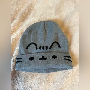 Pusheen Gray Beanie with Cat Design